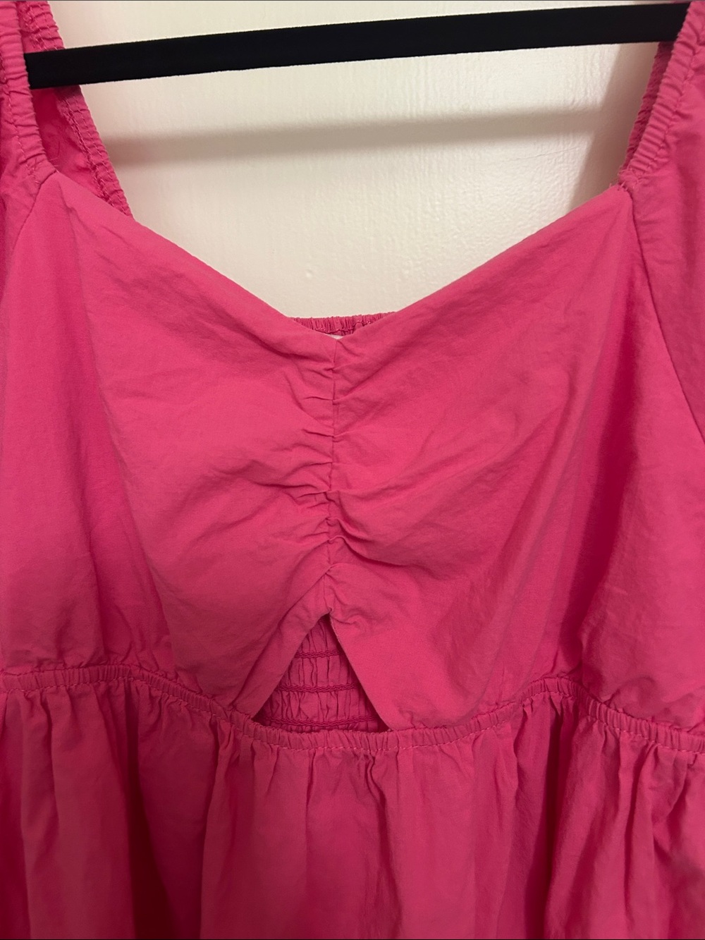 Fuchsia Ruched Front Tiered Sundress - Picture 2 of 3